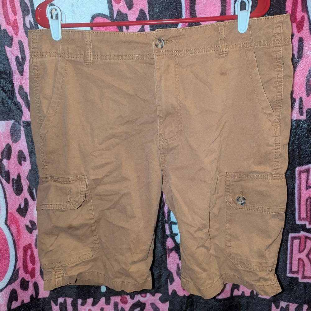 BKE Tan Cargo Shorts Durable Cotton Blend
